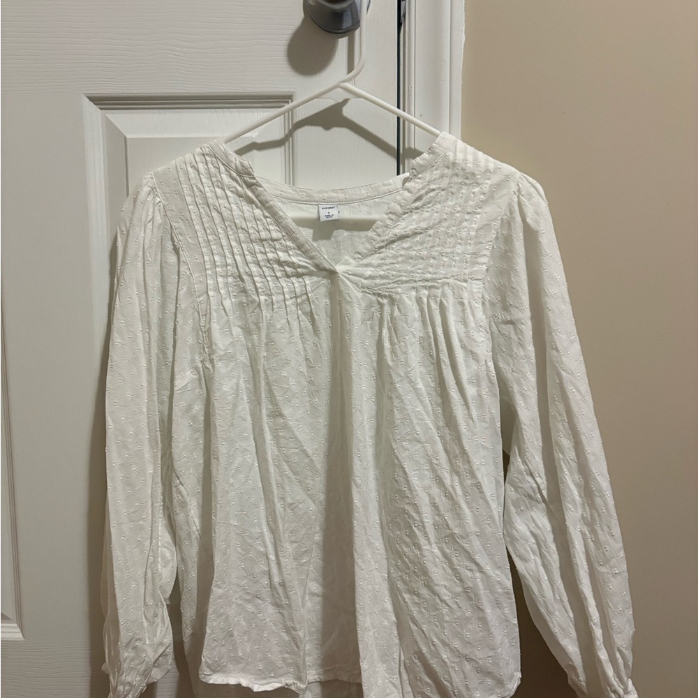 Old Navy White Textured Blouse
